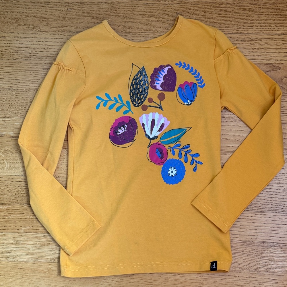 Deux par Deux Yellow Floral Long Sleeve Tee